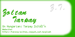 zoltan tarpay business card